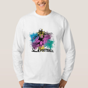 Amerikanska fotbollsgrungy Färg Stänk T Shirt
