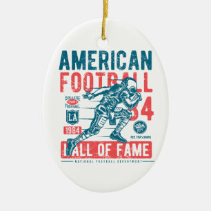 Amerikanska fotbollshuset julgransprydnad keramik