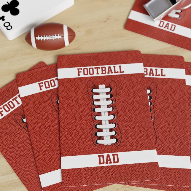 Amerikanska fotbollskort Pappa monogrammed spelkor Casinokort (Hup! If you're looking for a gift for your Football Dad, treat him to a pack of playing cards! )