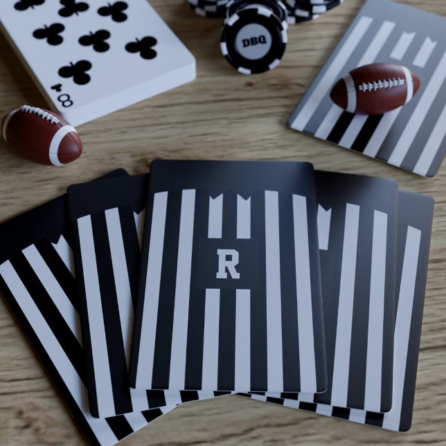 Amerikanska fotbollskort Referee Rand Casinokort (Hup! Ready to be the referee at your next games night? Just add your initial!)