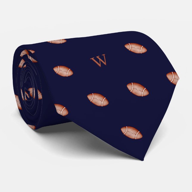 Amerikanska fotbollsmonogram - första blått slips (Rullad)
