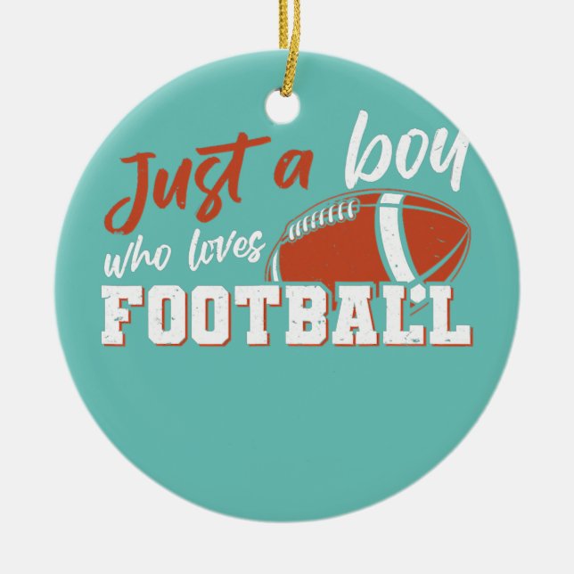 Amerikanska fotbollsspelare bara en pojke som Kärl Julgransprydnad Keramik (Framsidan)