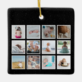 Amerikanska fotopassage för första året i Baby Julgransprydnad Keramik