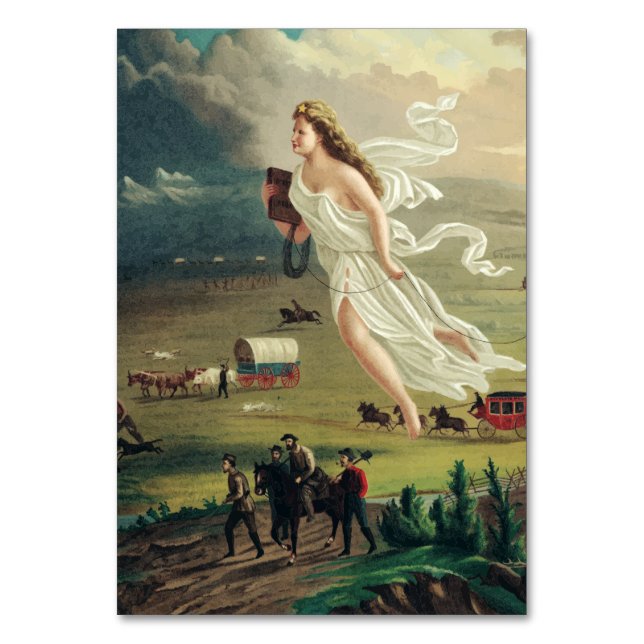 Amerikanska framsteg av John Gast Bordsnummer (Framsidan)