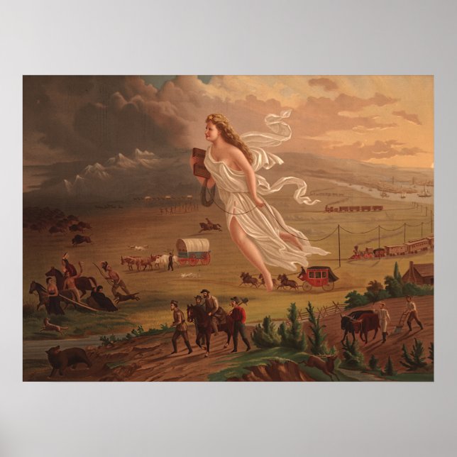Amerikanska framsteg, John Gast 1872 Poster (Framsidan)