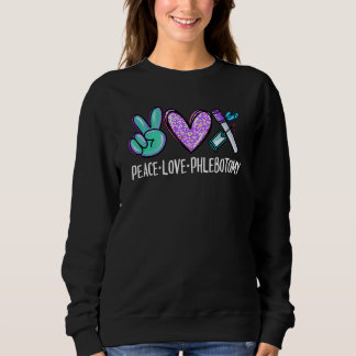 Amerikanska Fredsteckenet Phlebotomist Heart T Shirt