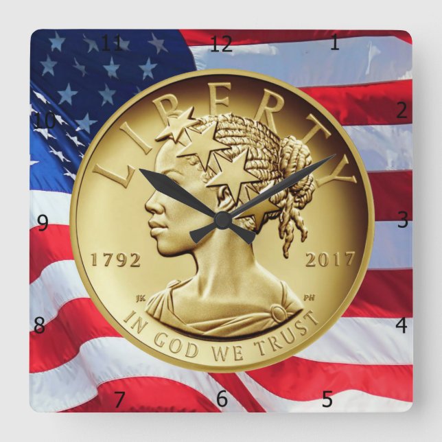 Amerikanska friheter 2017 fyrkantig klocka (Framsida)