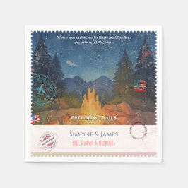 Amerikanska Frihetsspår Campfire Party Dekoratione Pappersservett