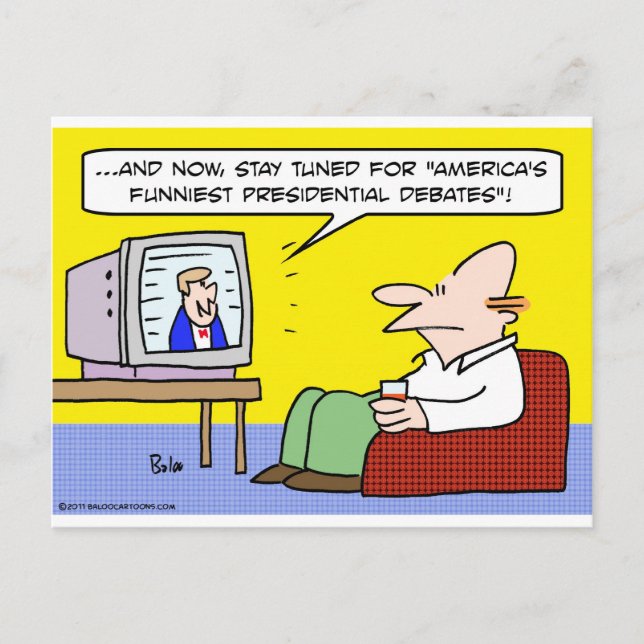 Amerikanska funniest presidentdebatter vykort (Framsida)