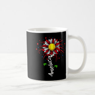 Amerikanska fyrverkerier Blomma Softboll Självstän Kaffemugg