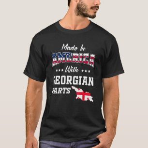 Amerikanska georgiska delar Georgien Karta USA fla T Shirt