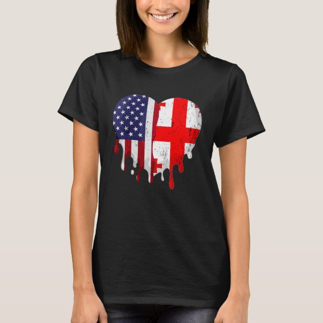 Amerikanska georgiska kulturarvsmånaden Georgiens  T Shirt (Framsida)
