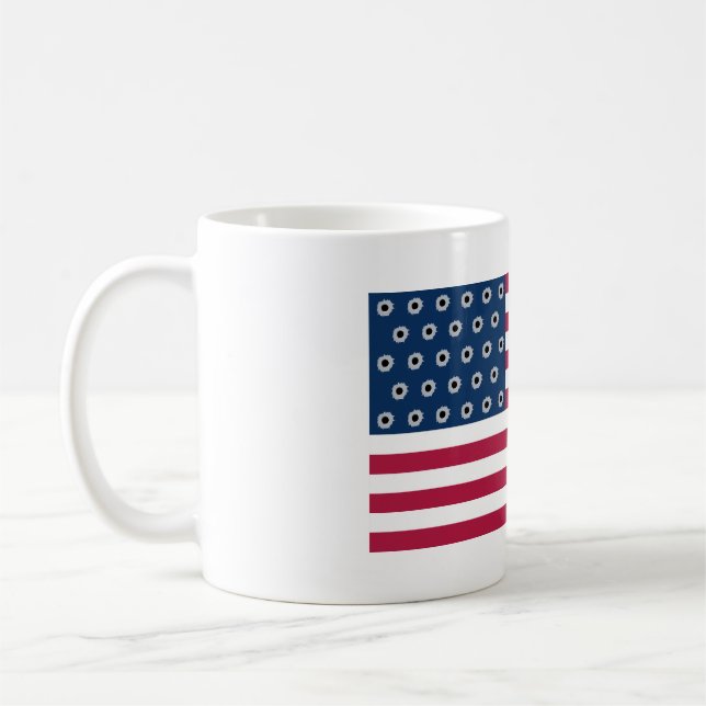 Amerikanska gevärskulor flagga kaffemugg (Vänster)