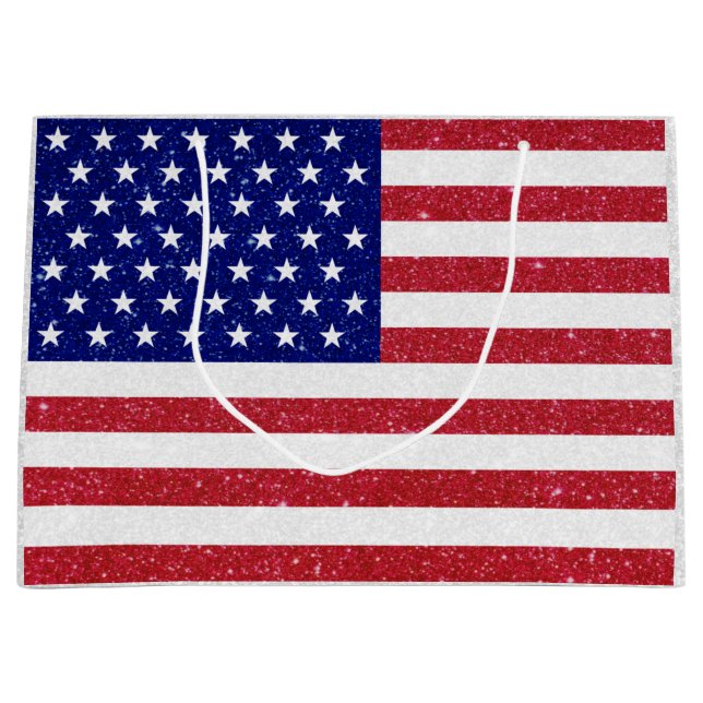 Amerikanska Glitter Flagga (Framsidan)