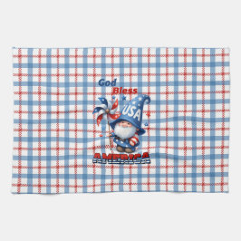 Amerikanska Gnome Välsigna dig Amerika Kökshandduk