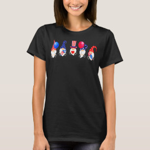 Amerikanska Gnomes Bowling Fireworks American Flag T Shirt