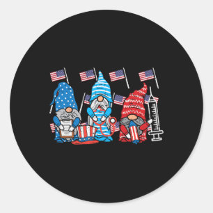 Amerikanska Gnomes Nurse 4:e juli: Skrubbens främs Runt Klistermärke