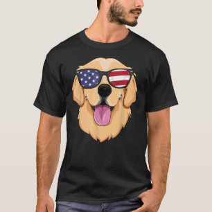 Amerikanska golden Retriever 4:e juli För manar po T Shirt