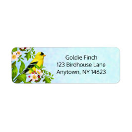 Amerikanska Goldfinch Bird-Adressetiketter Returadress Etikett