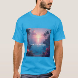 Amerikanska golfen med solnedgång t shirt