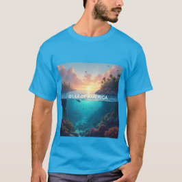 Amerikanska golfens soluppgång och undervattensbil t shirt