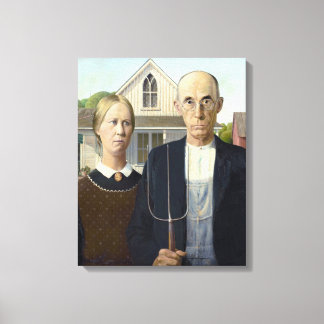 Amerikanska Gothic - Grant Wood Canvastryck