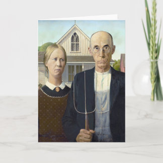 Amerikanska Gothic - Grant Wood Kort