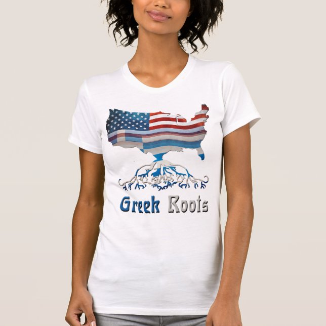Amerikanska grekiska rötter t shirt (Framsida)