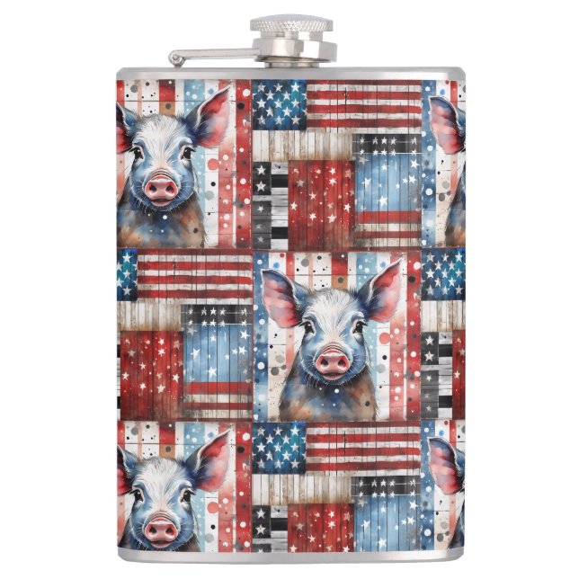 Amerikanska Gris Farm folkkonst Fickplunta (Framsidan)