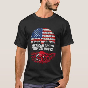 Amerikanska grodda turkiska rötter Flagga Turkiet T Shirt