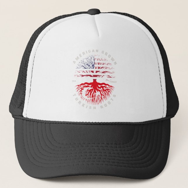 Amerikanska grodda turkiska rötter Turkiet Flagga Keps (Framsida)