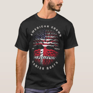 Amerikanska grown Danish Roots Danmark Flagga T Shirt