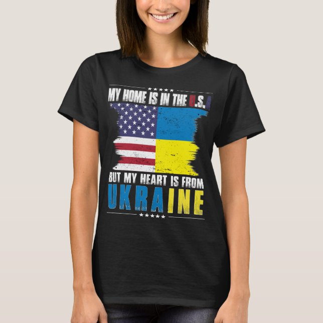 Amerikanska Grown Ukrainska amerikaner från Ukrain T Shirt (Framsida)