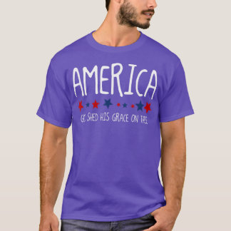 Amerikanska guden Shed Hans Grace den 4 juli T Shirt