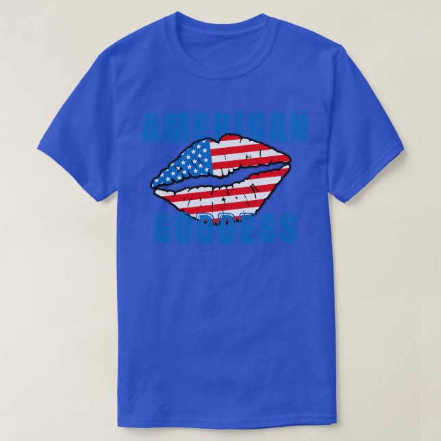 Amerikanska gudinna 4:e juli firande t shirt (Design framsida)