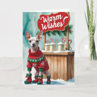 Amerikanska Hairless Terrier-julhälsningskort Kort