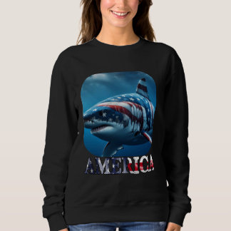Amerikanska haj Patriotic USA Ocean Awareness T Shirt