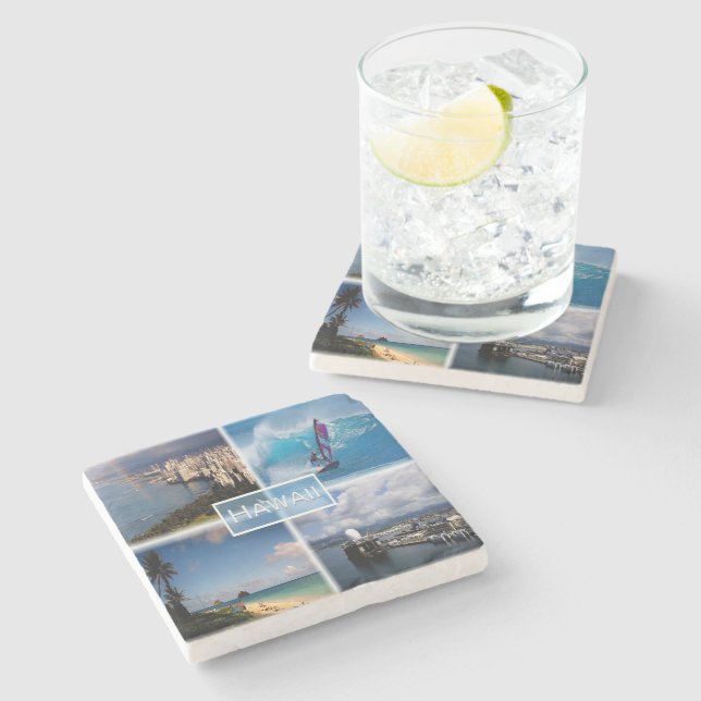 Amerikanska Hawaii - Honolulu view - Perouse - Lan Stenunderlägg (Sidan)