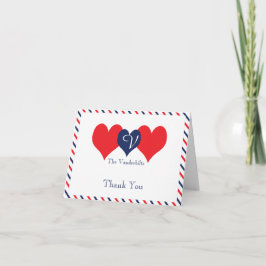 Amerikanska Hearts Bröllop Tack Kort