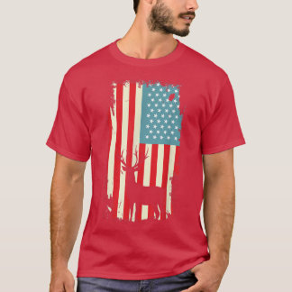 Amerikanska Hjort Hunter Patriotic TFor Manar Wome T Shirt