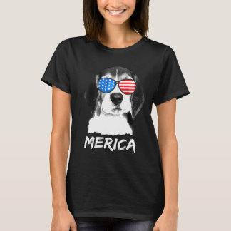 Amerikanska Hund Beagle Independence day Usa T Shirt