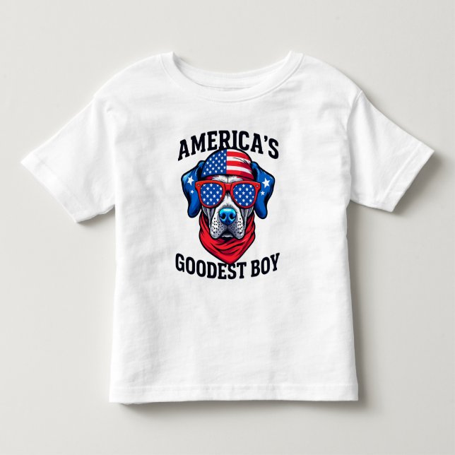 Amerikanska Hund Goodest Boy T Shirt (Framsida)