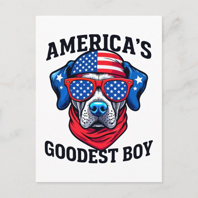 Amerikanska Hund Goodest Boy Vykort (Framsida)