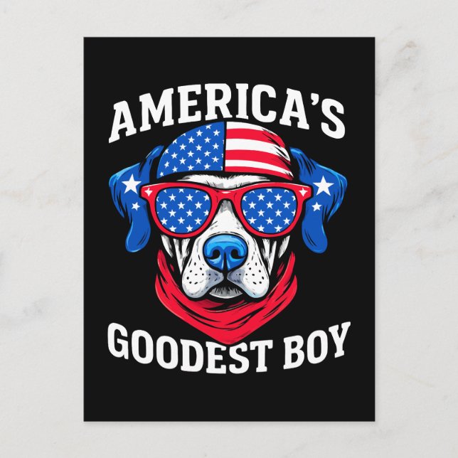 Amerikanska Hund Goodest Boy Vykort (Framsida)