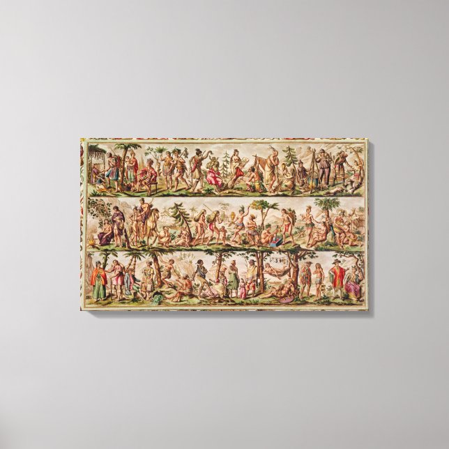 Amerikanska huvudfolk, 1798-99 canvastryck (Framsida)