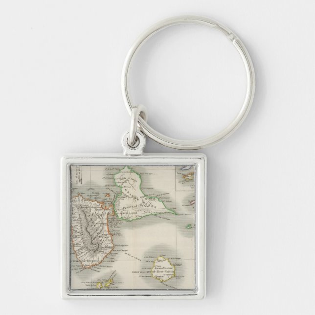 Amerikanska imperiet fyrkantig silverfärgad nyckelring (Framsidan)