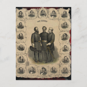 Amerikanska 🎖️⚔️ Inbördeskrigets Hjältar Spektaku Vykort