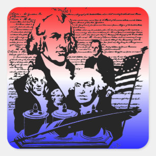 Amerikanska Independence day, 4 juli Fyrkantigt Klistermärke