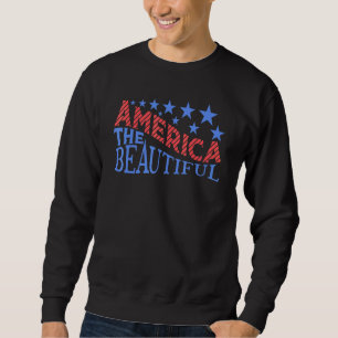 Amerikanska Independence day Flagga Star vacker Lång Ärmad Tröja