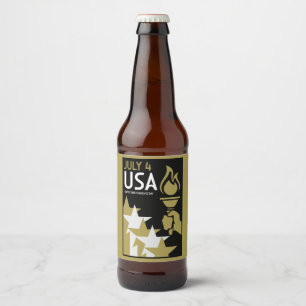 Amerikanska Independence day Ölflaska Etikett